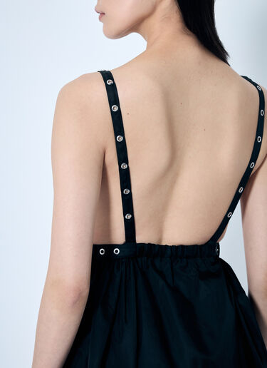 GANNI Duchesse Nylon Strap Dress Black gan0259066