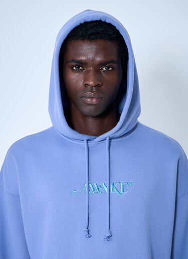 Awake NY Logo Motif Hooded Sweatshirt Blue awk0160002
