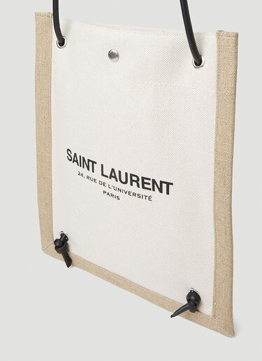 Saint Laurent Universite Flat Crossbody Bag Natural sla0151079