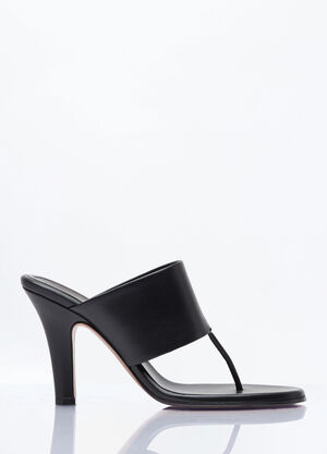 The Row Leather Signum Heel Sandals Black row0258024