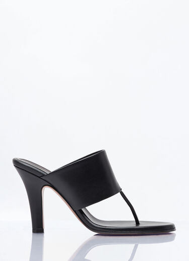 The Row Leather Signum Heel Sandals Black row0258024