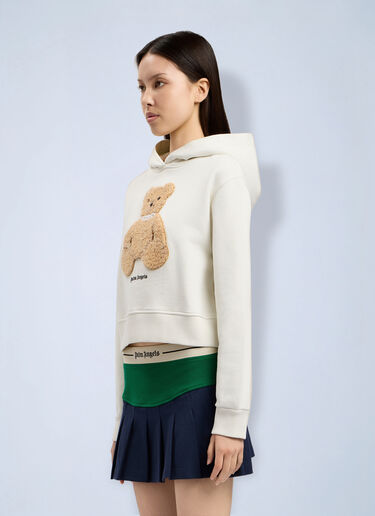 Palm Angels Bear Fitted Hoodie White pma0264197