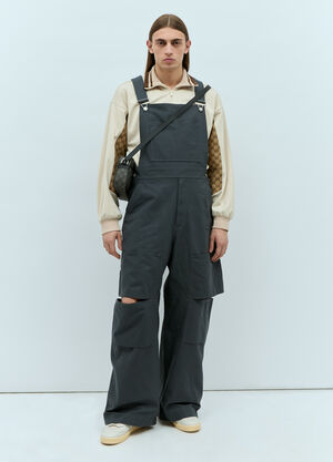 Gucci Logo Patch Dungarees Grey guc0155040