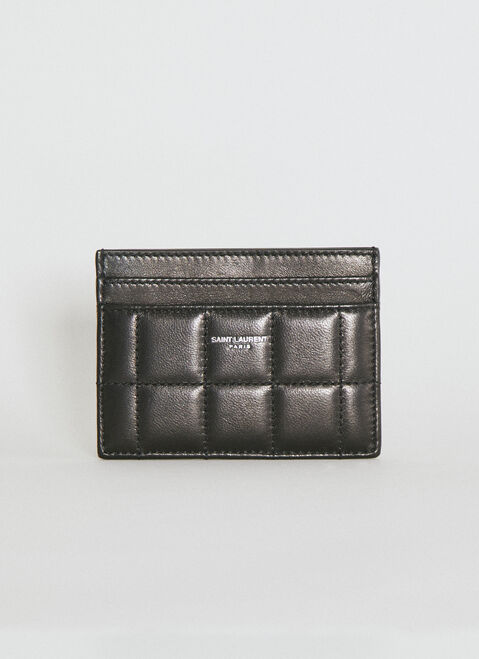Dries Van Noten ロゴプリント キルティングカードホルダー ブラック dvn0154043