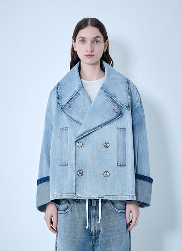 MM6 Maison Margiela Oversized Denim Peacoat Light Blue mmm0264002