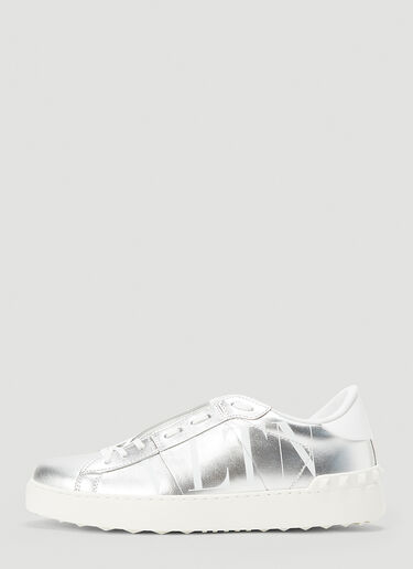 Valentino Metallic Open Sneakers Silver val0142062
