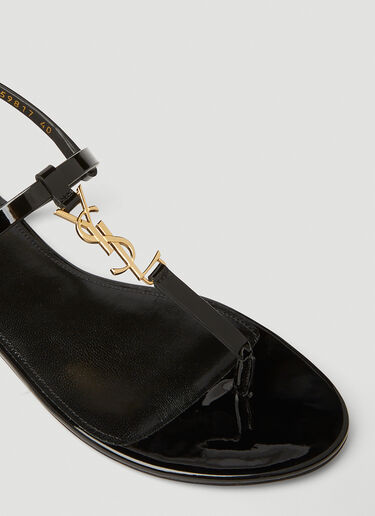 Saint Laurent Cassandra Patent Leather Sandals Black sla0247061