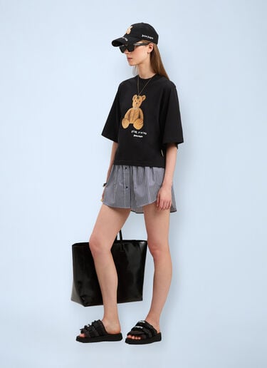 Cropped Bear In Mind T-shirt Palm Angels Cropped Bear In Mind T-shirt Black pma0260053
