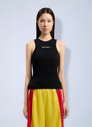 Palm Angels Classic Logo Fitted Tank Top Black pma0264218