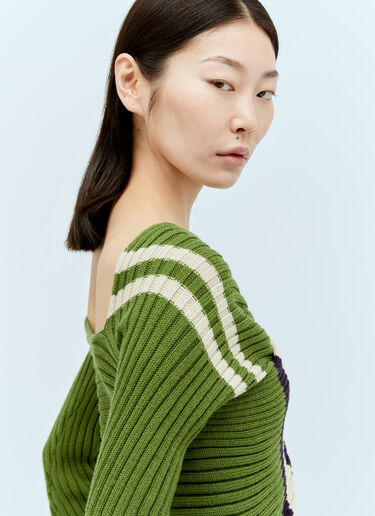 Dries Van Noten Twisted Knit Sweater Green dvn0256026