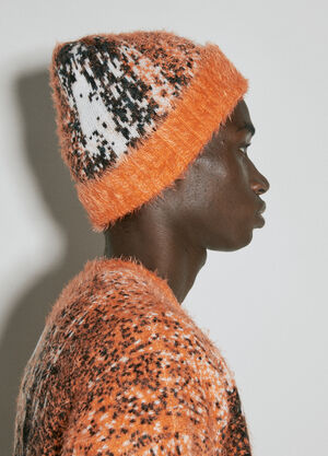 Y/Project Gradient Hairy Knit Beanie Hat Orange ypr0153018