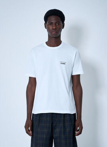Comme des Garçons Homme 로고 모티프 티셔츠 화이트 cdh0160007