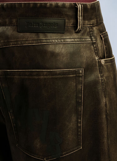 Curved Logo Coated Pants Palm Angels Curved Logo Coated Pants Grey pma0162111