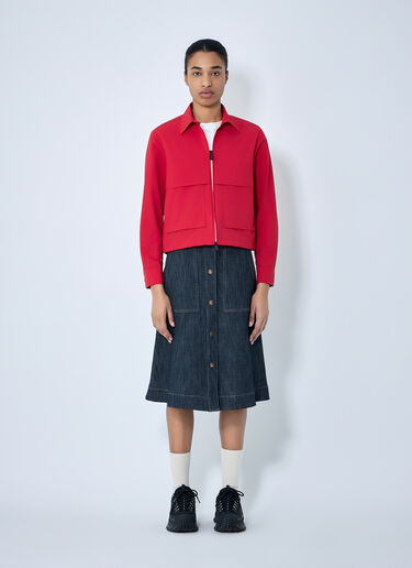 Moncler Grenoble Zip-Up Cotton Jacket Red mog0264007