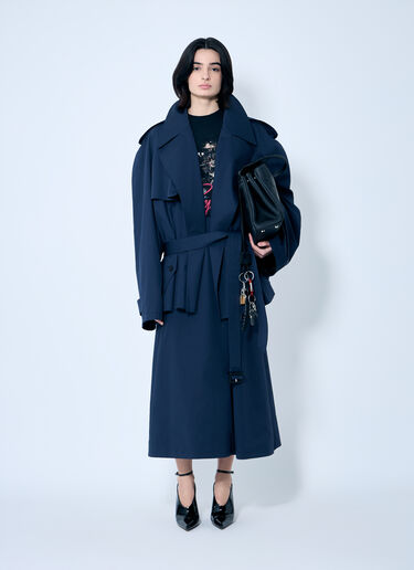 Balenciaga Cotton Midi Skirt Blue bal0259005