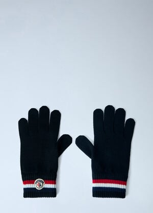 Moncler Knit Gloves with Logo Patch Black mon0166038