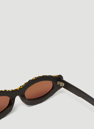 Kuboraum Textured Side Spike Slim Sunglasses Brown kub0339002
