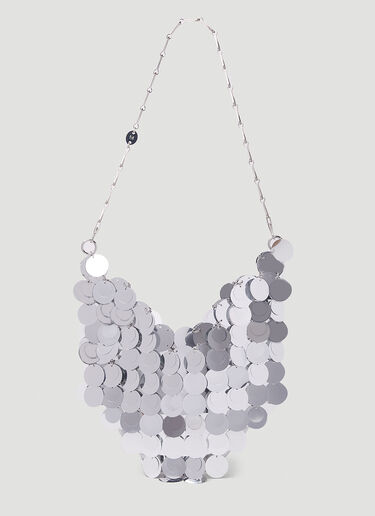 Rabanne Sparkle Hobo Shoulder Bag Silver pac0254019