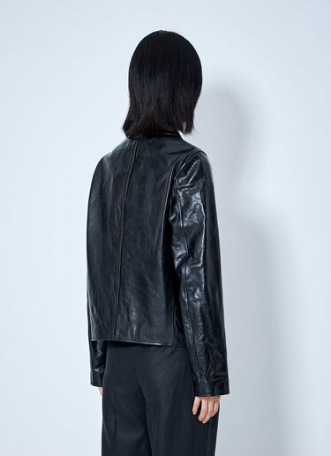 Our Legacy Mini Top Dyed Leather Jacket Black our0265038