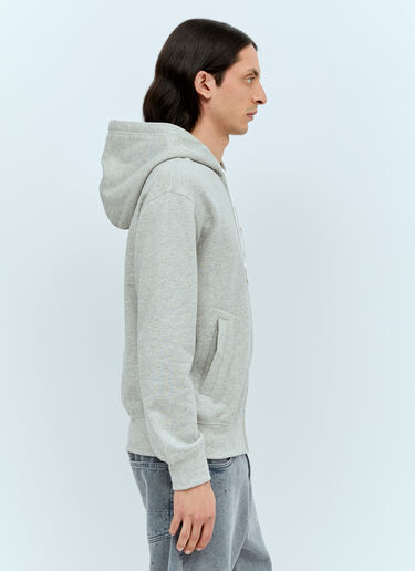 Comme Des Garçons PLAY Logo Patch Zip Hooded Sweatshirt Grey cpl0356012