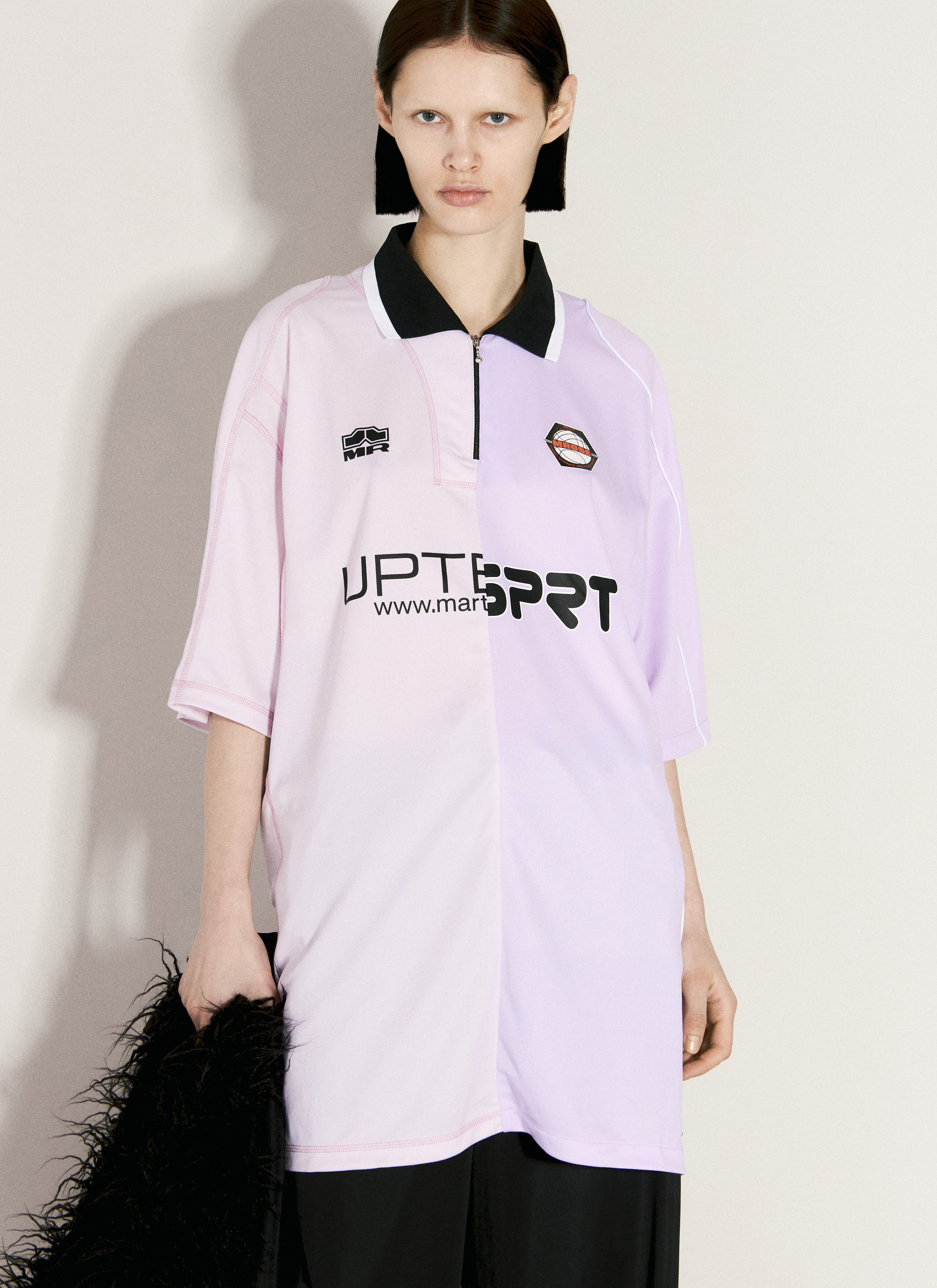 Martine Rose Half And Half Football Top Blue mtr0356001