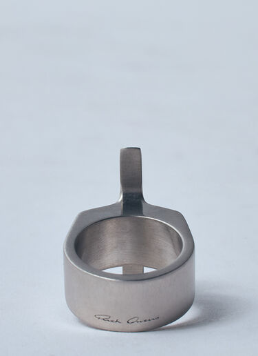 Rick Owens Trapezioid Ring Silver ric0259024