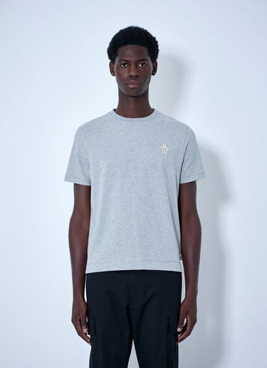 Moncler Set of Three Logo Motif T-Shirts Grey mon0163057