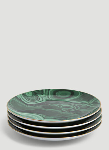Set-of-Four Malachite Dessert Plates L'Objet Set-of-Four Malachite Dessert Plates Green wps0639519