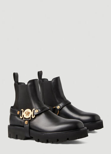 Versace La Medusa Plaque Chelsea Boots Black ver0149048