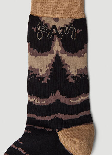 P.A.M. Moire Dress Socks Black pam0249017