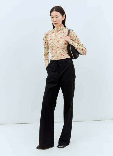 Prada 프린트 스트레치 튈 바디수트 크림 pra0258006