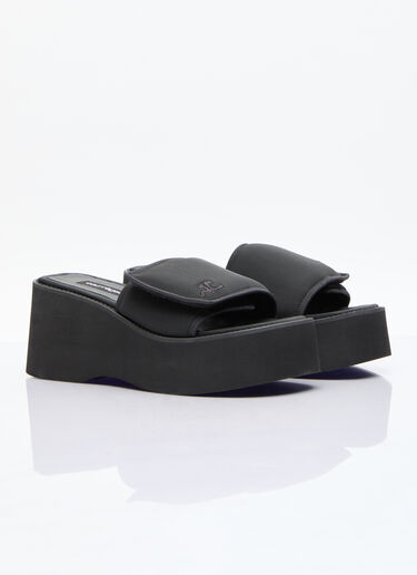 Courrèges Scuba Wave Platform Slides Black cou0255023