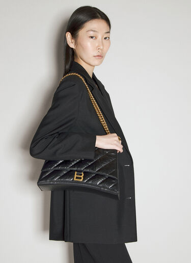 Balenciaga Medium Crush Chain Shoulder Bag Black bal0255050