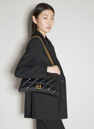 Medium Crush Chain Shoulder Bag Balenciaga Medium Crush Chain Shoulder Bag Black bal0255050