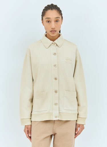 Miu Miu Heavy-Duty Cotton Overshirt Cream miu0258065