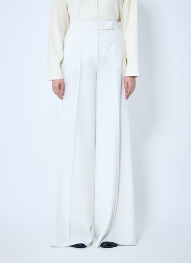 Max Mara Gabardine Wool Pants White max0259010