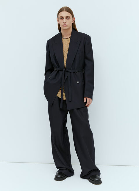 Dries Van Noten Wool Double-Breasted Blazer White dvn0154014