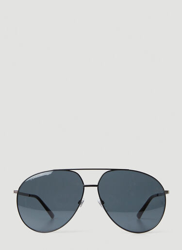 Gucci Logo Stripe Aviator Sunglasses Black guc0145159