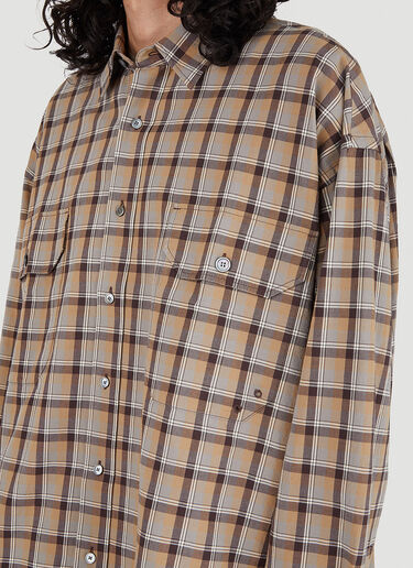 Acne Studios Check Oversized Shirt  Brown acn0146015