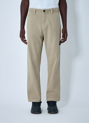 Stone Island Logo Patch Pants Beige sto0162044