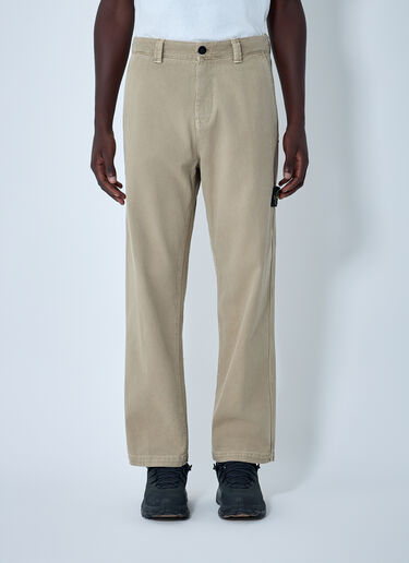 Stone Island Logo Patch Pants Beige sto0162044