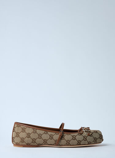 Gucci Horsebit Ballerina Flats Beige guc0259034