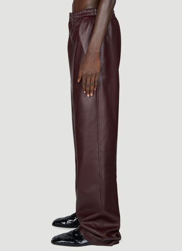 Bottega Veneta Wide Leg Leather Pants Brown bov0155011