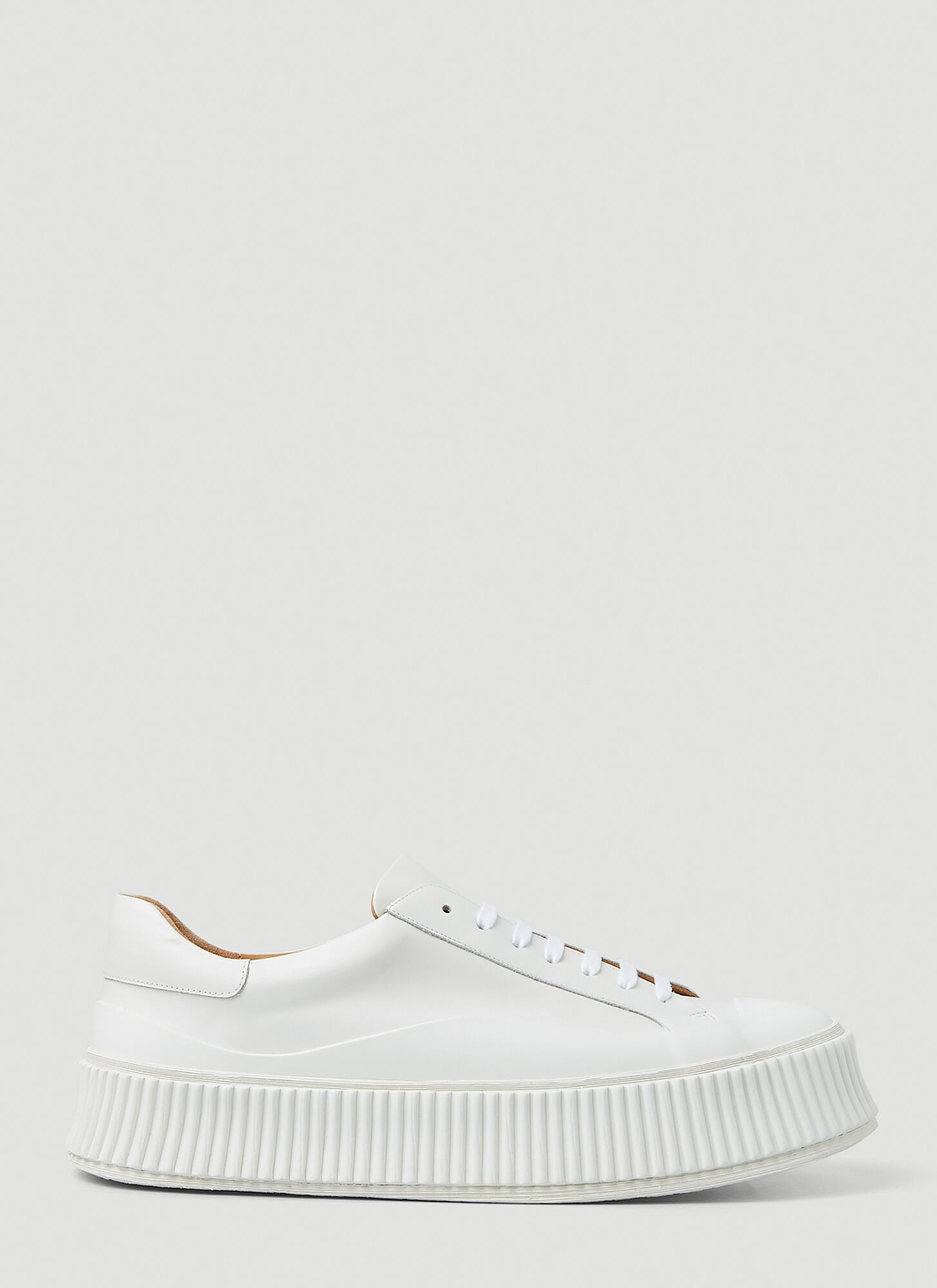 Shop Jil Sander Vulcanized Sneakers In White