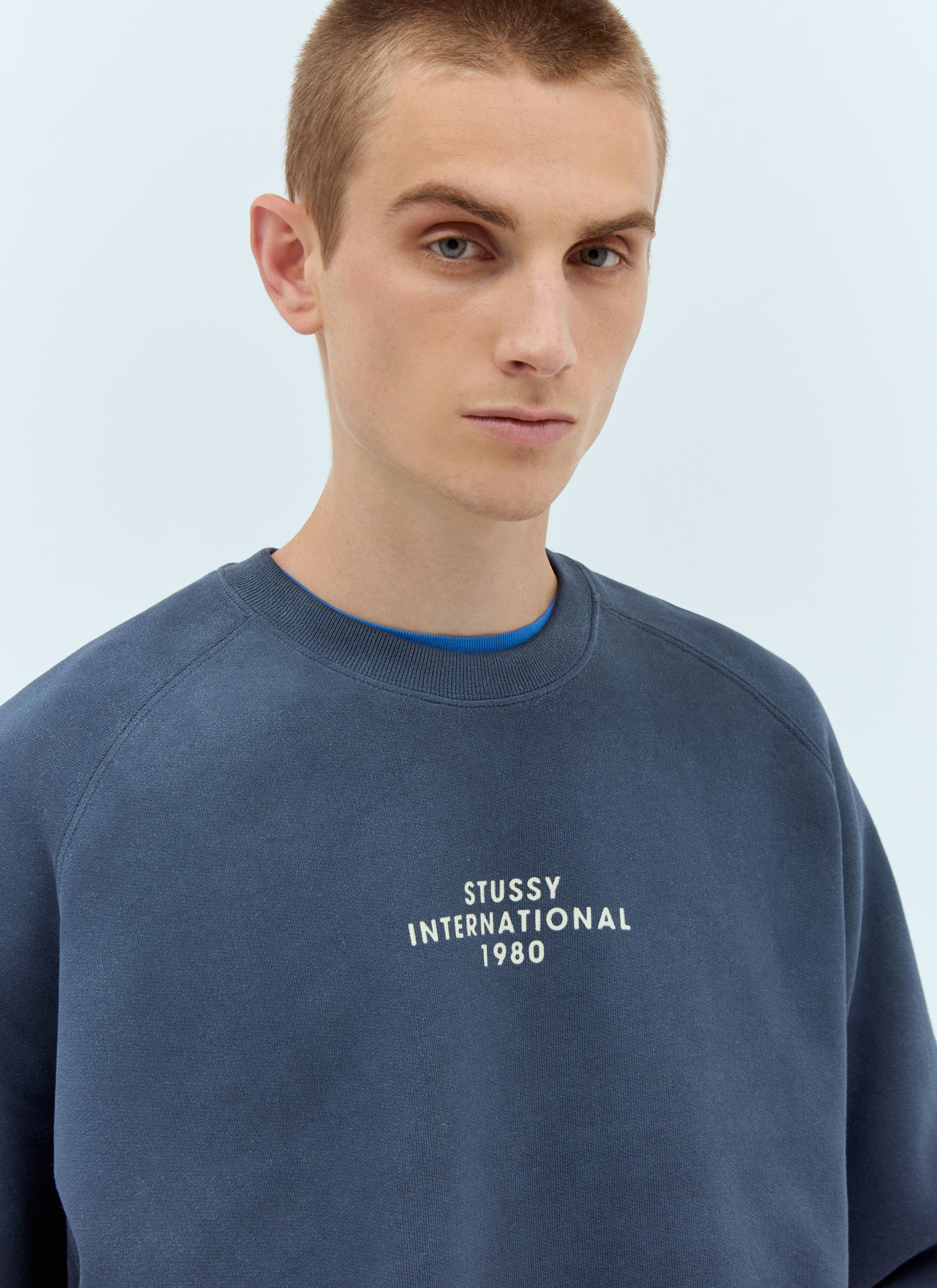Stüssy Men's' Logo Print Sweathshirt in Navy | LN-CC®