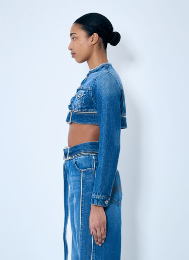 Jean Paul Gaultier Crop Denim Jacket With Zip-Belt Blue jpg0259006