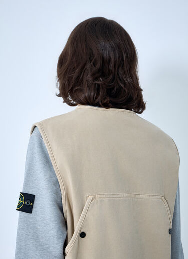 Stone Island Cotton Twill Utility Vest Beige sto0164077