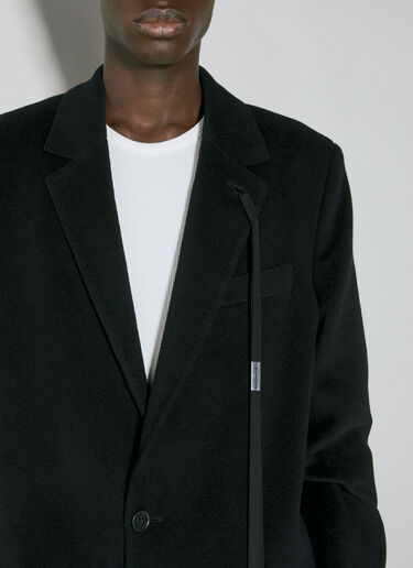 Ann Demeulemeester Straight Wool Tailored Coat Black ann0154002