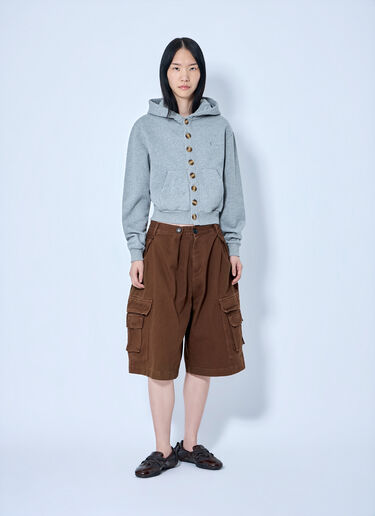 Abra Pleated Cargo Shorts Brown abr0264002