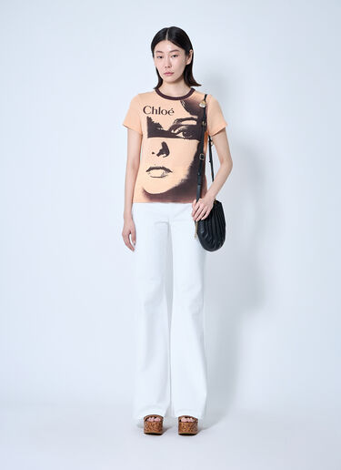 Chloé Logo Motif T-Shirt Orange chl0260003